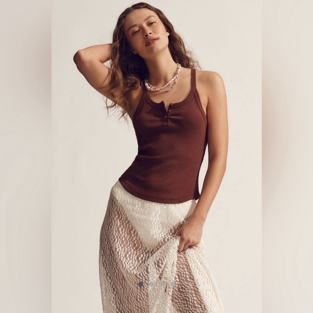 Anthropologie Henley Tank Top